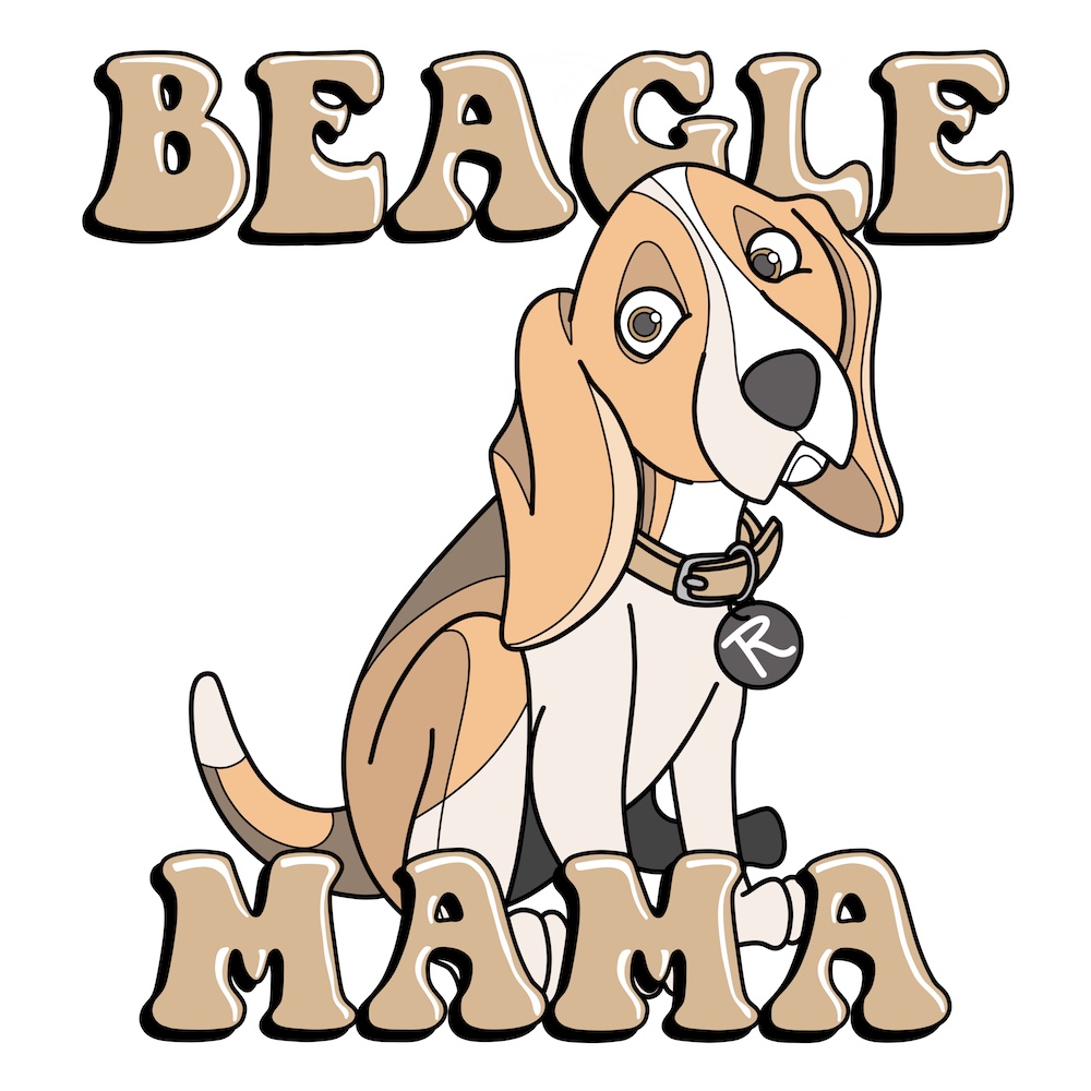 Beagle Mama PNG – Digital Download (Transparent Background)