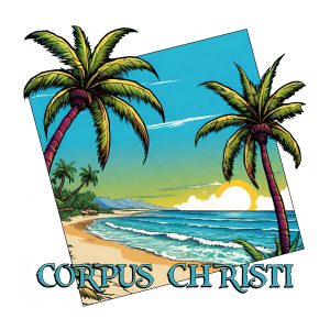 “Corpus Christi” Beach Palm Trees PNG – Digital Download (Transparent Background)