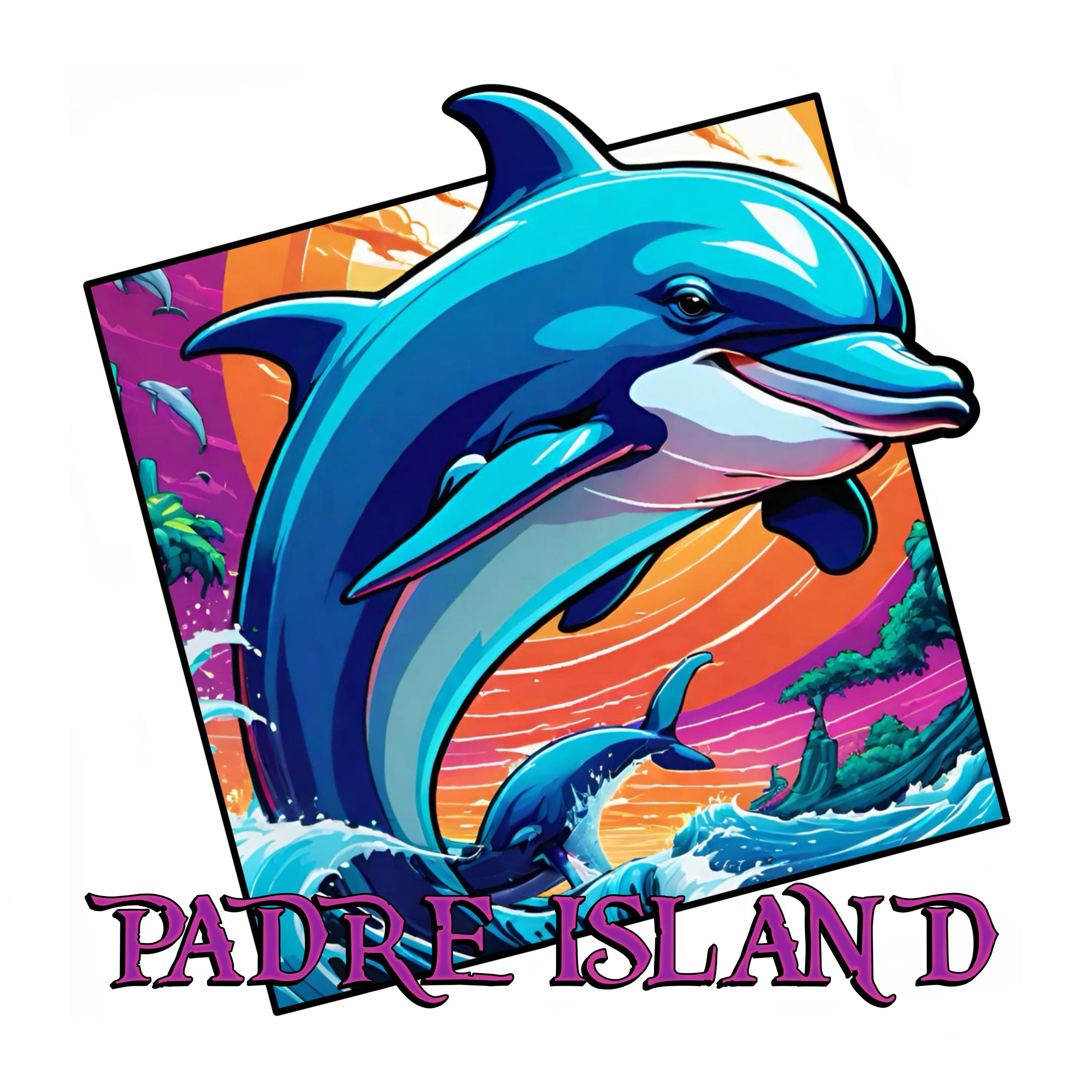 “Padre Island” Dolphin PNG – Digital Download (Transparent Background)