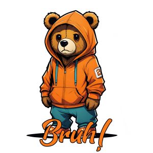 “Bruh” Teddy Bear PNG – Digital Download (Transparent Background)