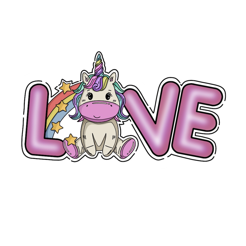 Unicorn Love PNG – Digital Download (Transparent Background)