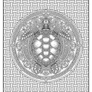 Celtic Mandala Sea Turtle Coloring Page — Printable PDF for Instant Download