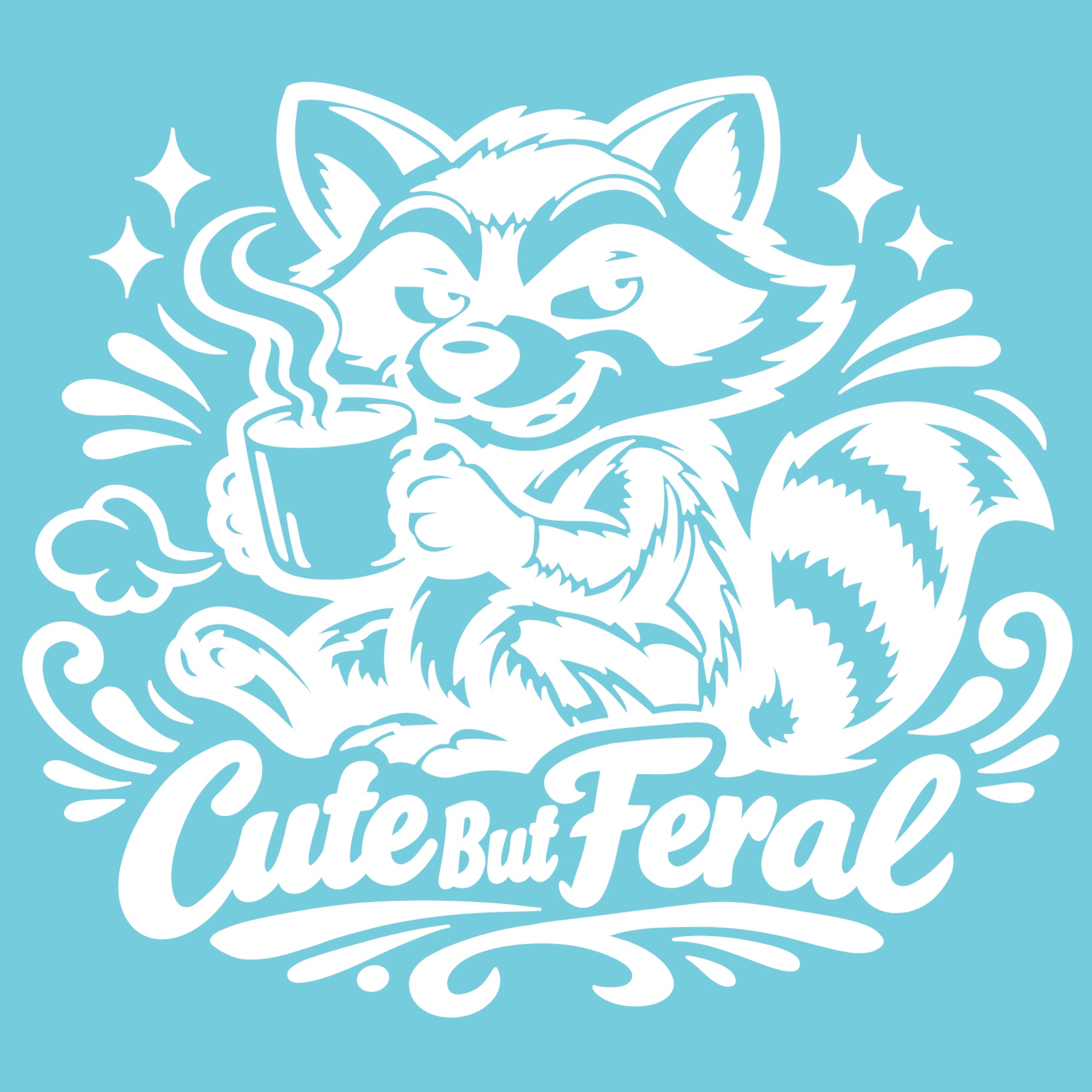 Cute But Feral Vinyl Decal | 6 Inch Funny Sarcastic Sticker | Sassy Car Window Laptop Tumbler Decal