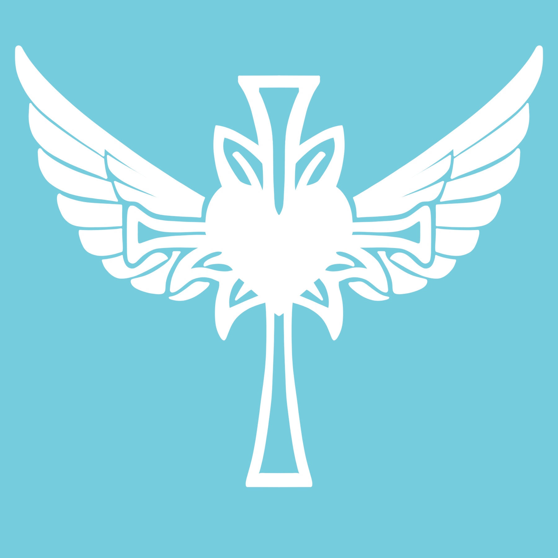 Winged Cross 6" Vinyl Decal